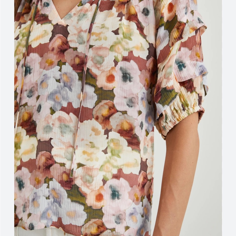 Rails Multicolor Floral Ruffle Blouse - Picture 3 of 7